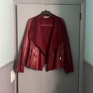 Size 1X Bagatelle collection red faux leather jacket.